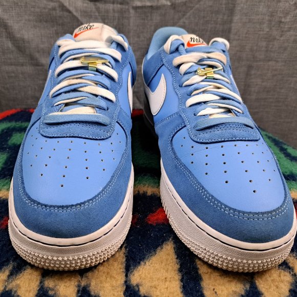 %Nike Air Force 1 ‘07 LV8 University Blue White Mens 12  A 23 - Picture 10 of 16